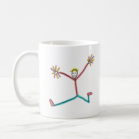 Cheerleader Springende Stickfiguur Koffiemok (Links)