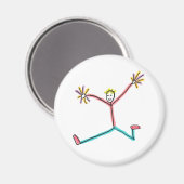 Cheerleader Springende Stickfiguur Magneet (Voorkant / Achterkant)