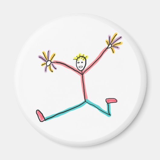 Cheerleader Springende Stickfiguur Magneet (Voorkant)