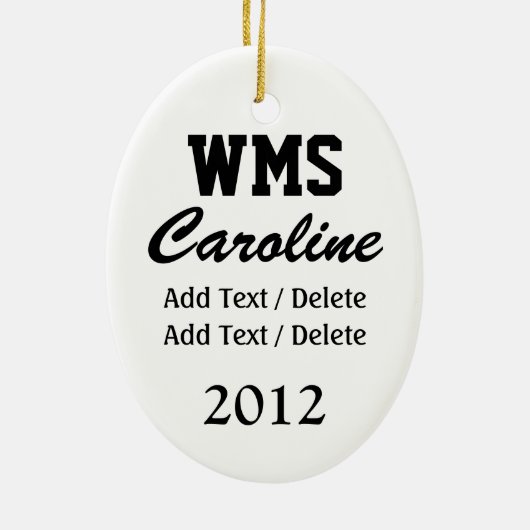 Cheerleader - SRF Keramisch Ornament (Achterkant)