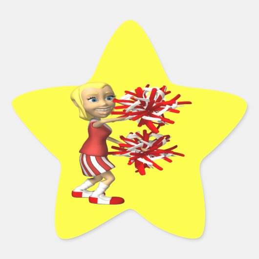 Cheerleader Ster Sticker (Voorkant)