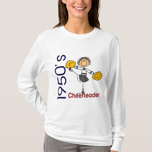 Cheerleader Stick Figuur 1950 T-shirt (Voorkant)