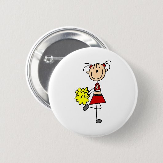Cheerleader Stick Figuur Button (Voorkant /achterkant)