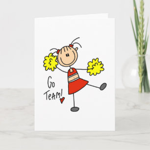 Cheerleader Stick Figuur Card Kaart