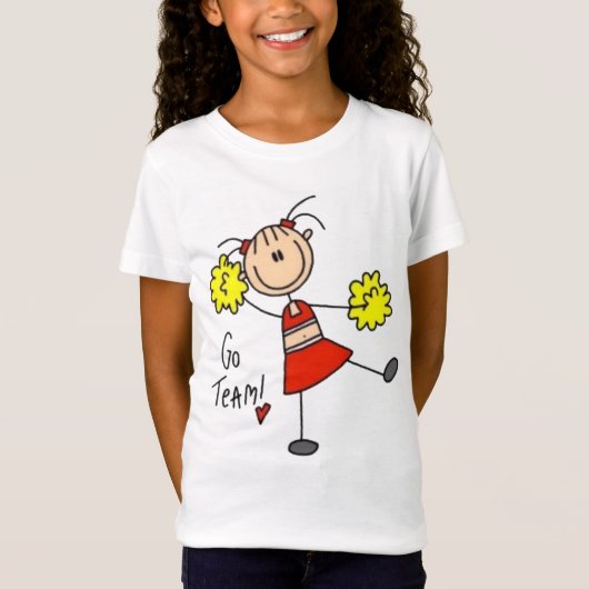 Cheerleader Stick Figuur Kind T-shirt (Voorkant)