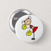 Cheerleader Stick Figuur Ronde Button 5,7 Cm (Voorkant /achterkant)
