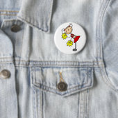 Cheerleader Stick Figuur Ronde Button 5,7 Cm (In situ)