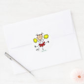 Cheerleader Stick Figuur Sticker (Envelop)
