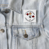 Cheerleader Stick Figuur Vierkante Button 5,1 Cm (In situ)