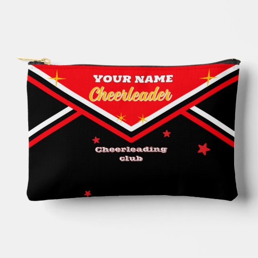 Cheerleader tas, personaliseer rood, wit & zwart d etui (Voorkant)