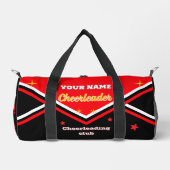 Cheerleader tas, personaliseer rood, wit & zwart d plunjezak (Voorkant)