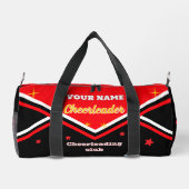 Cheerleader tas, personaliseer rood, wit & zwart d plunjezak (Achterkant)