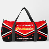 Cheerleader tas, personaliseer rood, wit & zwart plunjezak (Voorkant)