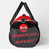 Cheerleader tas, personaliseer rood, wit & zwart plunjezak (Rechts)