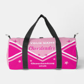 Cheerleader tas, personaliseer roze, wit & zwart plunjezak (Voorkant)