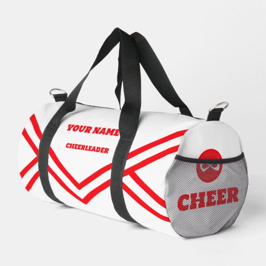 Cheerleader tas, rood en wit plunjezak (Rechterhoek)