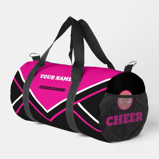 Cheerleader Tas, roos Roze Wit & Zwart Plunjezak (Rechterhoek)