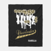 Cheerleader Team 📣 - Gold, Black en White Fleece Deken (Voorkant)