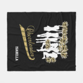 Cheerleader Team 📣 - Gold, Black en White Fleece Deken (Voorkant (Horizontaal))