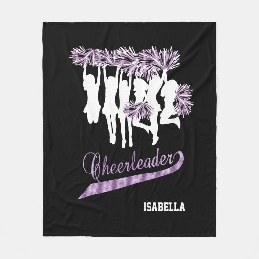 Cheerleader Team 📣 - Paars, zwart en wit Fleece Deken (Voorkant)