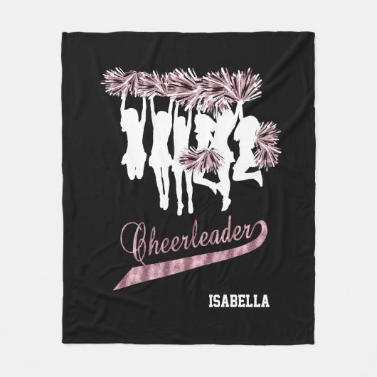 Cheerleader Team 📣 - roze, zwart en wit Fleece Deken (Voorkant)