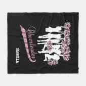 Cheerleader Team 📣 - roze, zwart en wit Fleece Deken (Voorkant (Horizontaal))