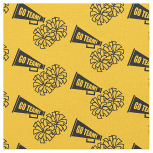 Cheerleader Team School Colors Black & Gold Stof