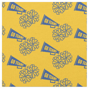 Cheerleader Team School Colors Blue & Gold Stof