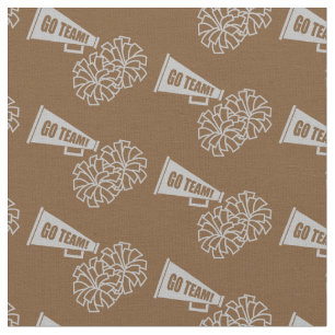 Cheerleader Team School Colors Gray Silver en Brow Stof