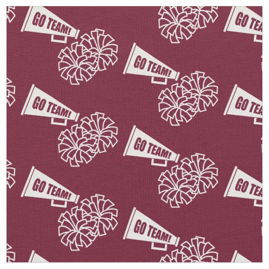 Cheerleader Team School Colors White en Maroon Stof (Close Up)