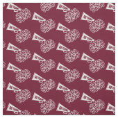 Cheerleader Team School Colors White en Maroon Stof (Swatch)