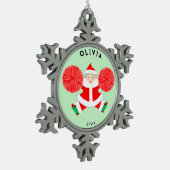 Cheerleader Tin Sneeuwvlok Ornament (Links)