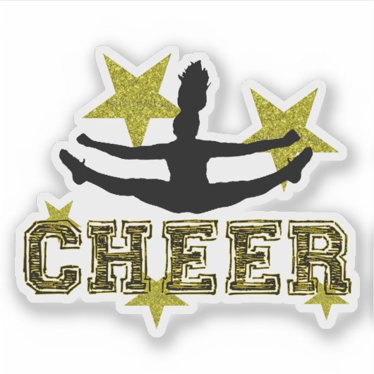 Cheerleader toe touch vinyl gesneden sticker (Voorkant)