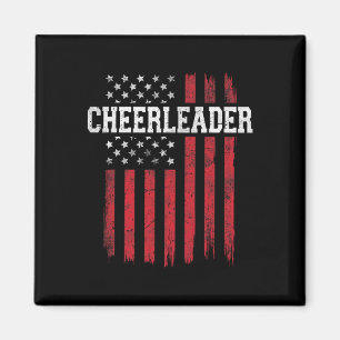 Cheerleader Trotse Amerikaanse Vlag Usa Patriottis Magneet