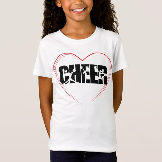 Cheerleader Typography Cheer Silhouette Love Girly T-shirt (Voorkant)