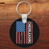 Cheerleader Usa Vlag Cheerleading Sleutelhanger (Voorkant)