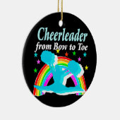 CHEERLEADER VAN BOOG TOT SLEEPBOOT KERAMISCH ORNAMENT (Rechts)