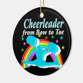 CHEERLEADER VAN BOOG TOT SLEEPBOOT KERAMISCH ORNAMENT (Links)