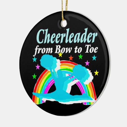 CHEERLEADER VAN BOOG TOT SLEEPBOOT KERAMISCH ORNAMENT (Links)
