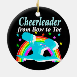 CHEERLEADER VAN BOOG TOT SLEEPBOOT KERAMISCH ORNAMENT