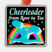 CHEERLEADER VAN BOOG TOT SLEEPBOOT METALEN ORNAMENT (Voorkant)