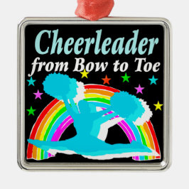 CHEERLEADER VAN BOOG TOT SLEEPBOOT METALEN ORNAMENT