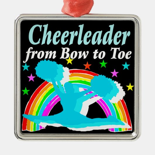 CHEERLEADER VAN BOOG TOT SLEEPBOOT METALEN ORNAMENT (Voorkant)