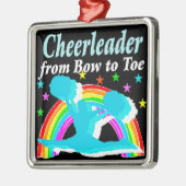 CHEERLEADER VAN BOOG TOT SLEEPBOOT METALEN ORNAMENT (Links)