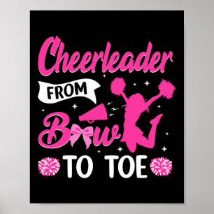 Cheerleader Van Hoofd Tot Teen Cheer Cheerleading Poster