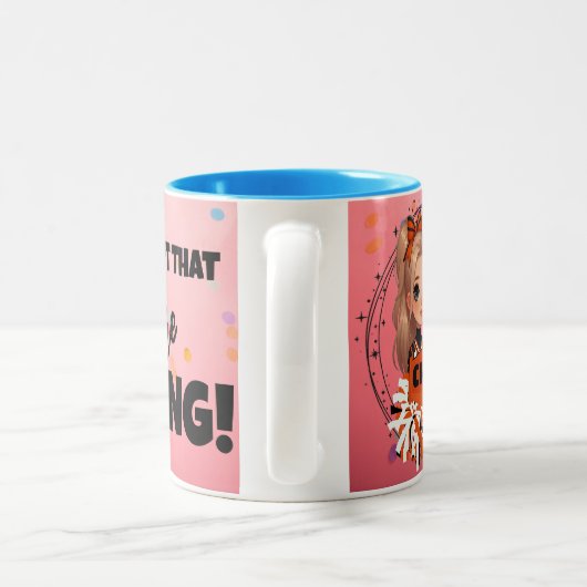 Cheerleader, vergeet nooit dat je een geweldige mo tweekleurige koffiemok (Handvat)