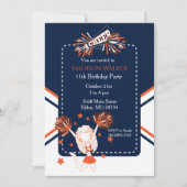 Cheerleader Verjaardagsfeest in Donkerblauw & Sina Kaart (Voorkant)