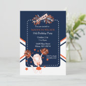 Cheerleader Verjaardagsfeest in Donkerblauw & Sina Kaart (Staand voorkant)