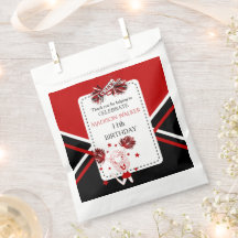 Cheerleader verjaardagsfeest rood, zwart, wit