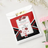 Cheerleader verjaardagsfeest rood, zwart, wit bedankzakje (Gezegeld)